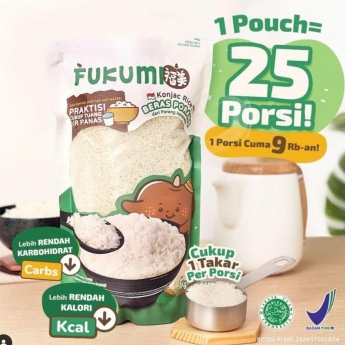 

FUKUMI BERAS PORANG POUCH 1 KG - SHIRATAKI / KONJAC RICE