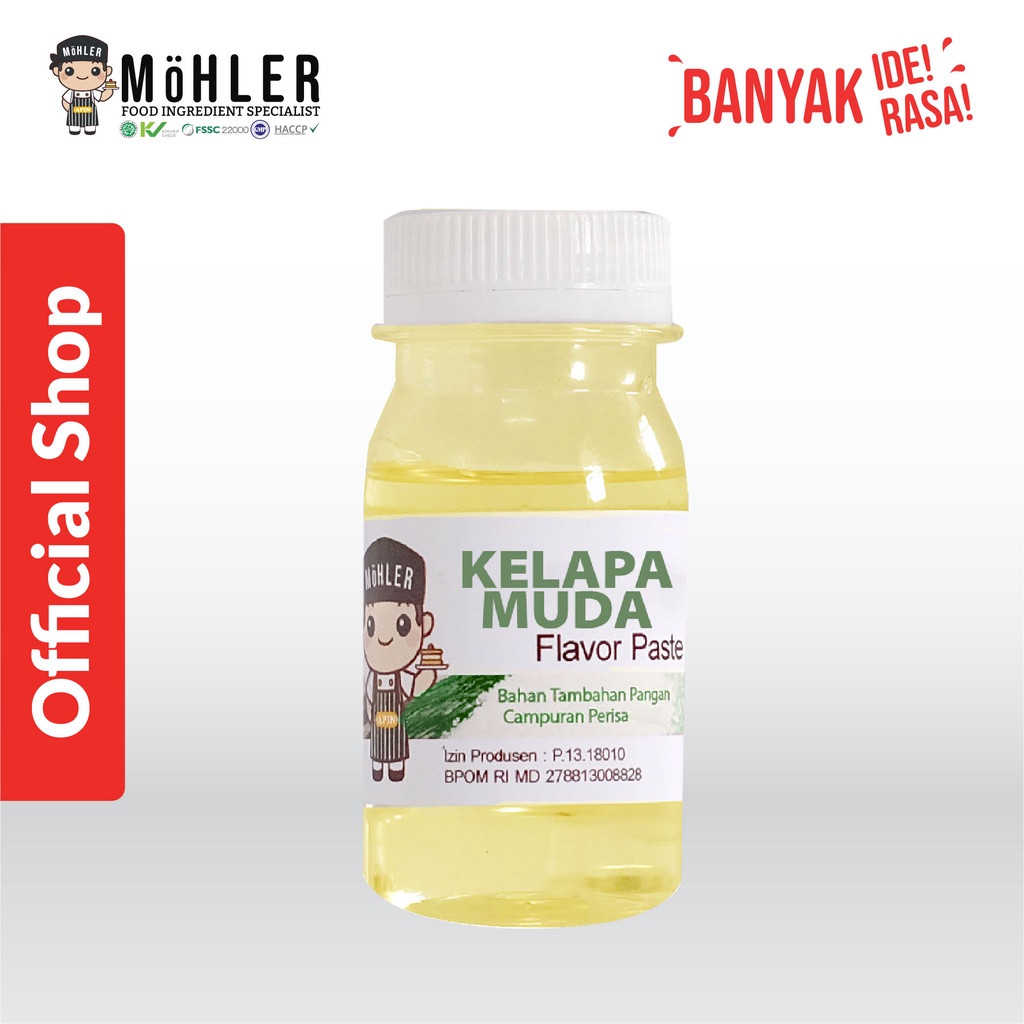 MOHLER Pasta perisa pewarna KELAPA MUDA / YOUNG COCONUT (KLIK KOMBO HEMAT UNTUK BELI 1 GRATIS 1)