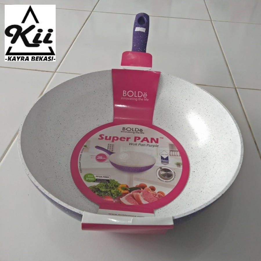 BOLDe Super Pan Purple 28cm - Wok Pan Purple 28cm - Wajan Penggorengan