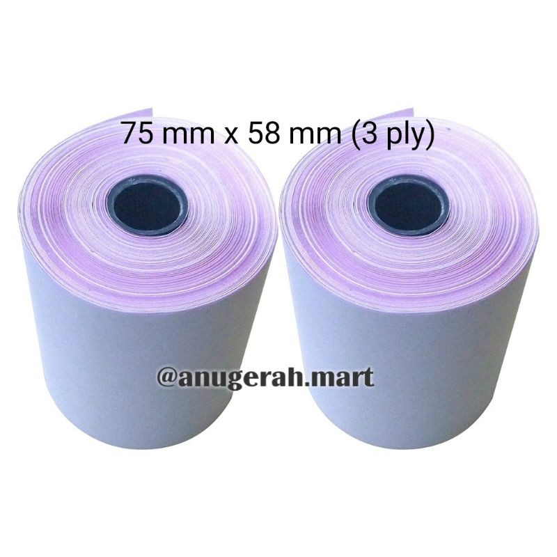 

Kertas struk 3 ply/ telestrook / telestruk / kertas kasir 75×58 (3 ply)