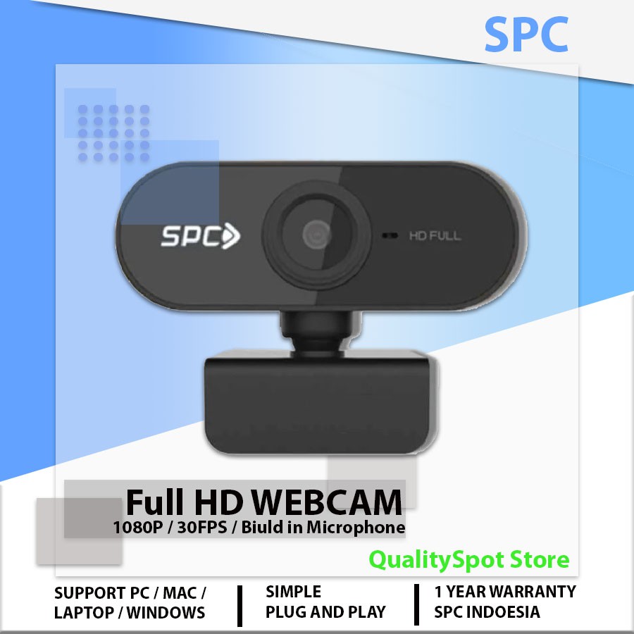 Webcam SPC WC02 1080P Wide 2MP Build in Microphone Full HD ZOOM Meeting