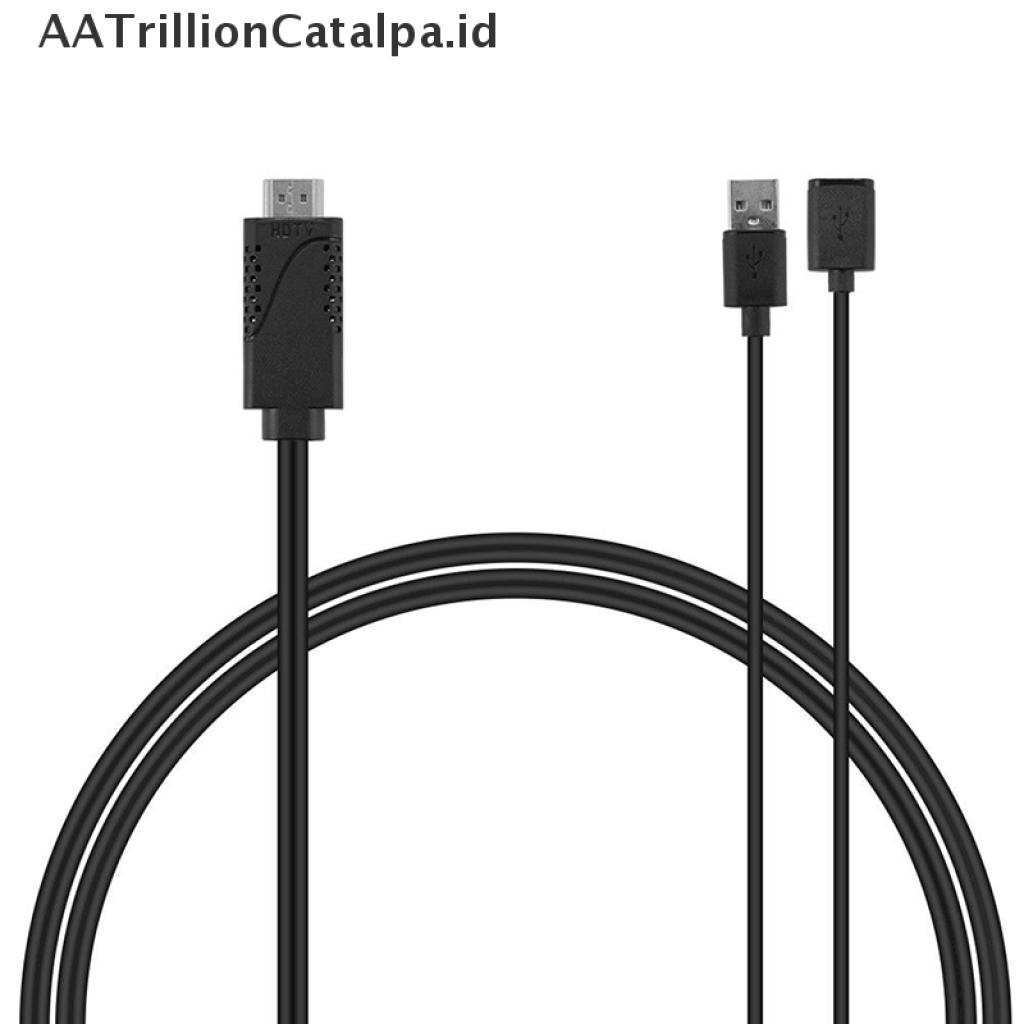 (AATrillionCatalpa) 2 in 1 Kabel Adapter USB Female Ke HDMI Male HDTV Untuk IOS 8.0 &amp; Android