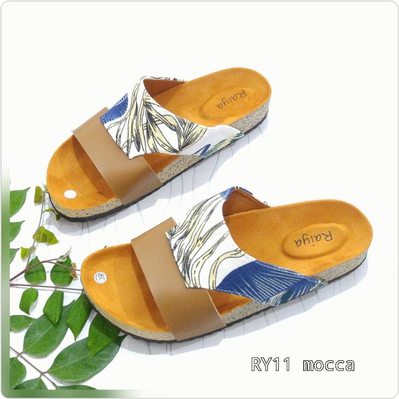 OBRAL CUCI GUDANG AKHIR TAHUN BORNEO RY5 dan RY11 SENDAL  BIRKEN  BY XAVYERA MOTIF RUMBAI