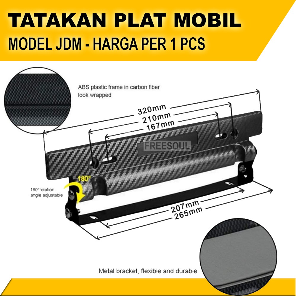 Plat Nomor Mobil JDM Karbon - Dudukan Plat Mobil Carbon