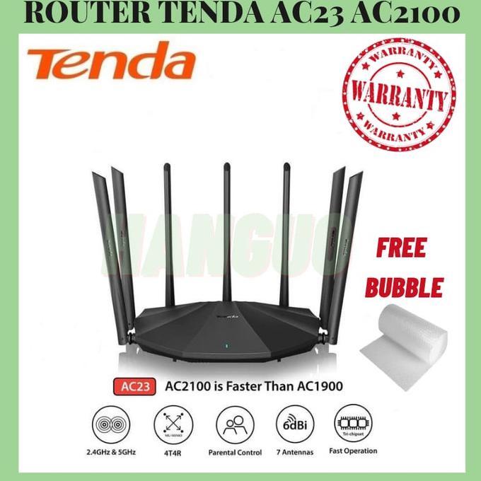 Tenda AC23 2.4GHz + 5GHz AC2100 Nirkabel 7 Antena Tenda Router AC23