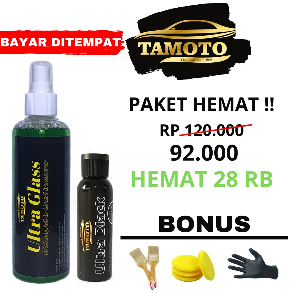 [PAKET GLASS + BLACK] Pembersih / penghilang jamur kaca &amp; penghitam body motor kusam back to black