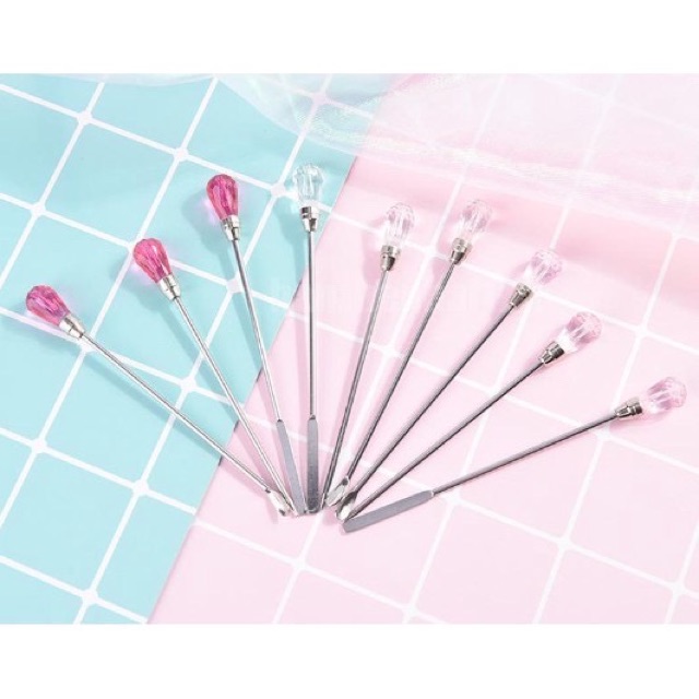 Stainless spatula mixing stirring color stick makeup stik mixing color nail art