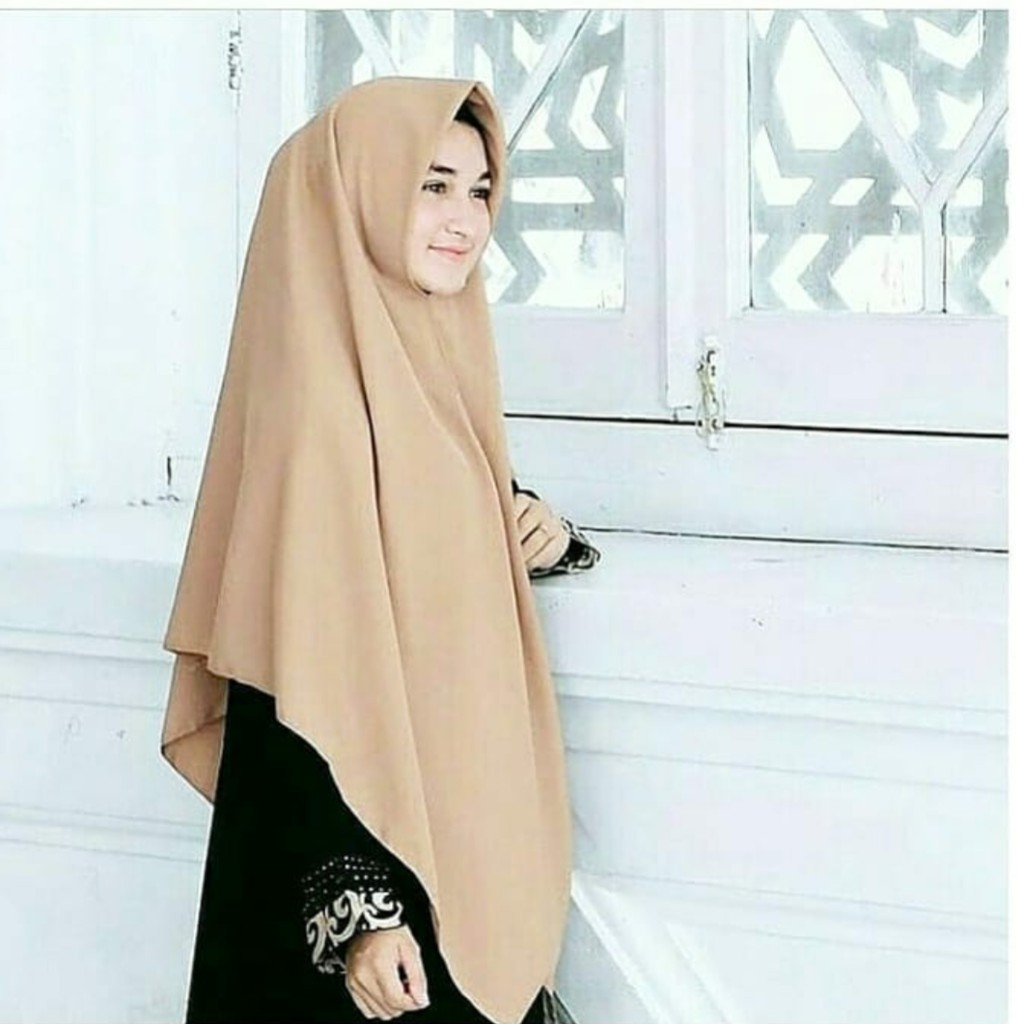 Segiempat instan 150cm square wolfis segitiga wolvis woolpeach jilbab khimar hijab syari simple