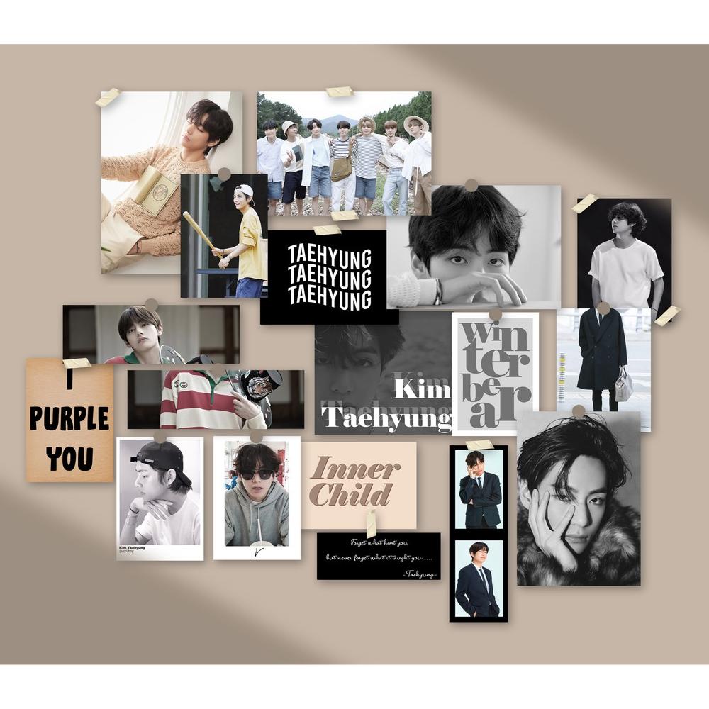 

((BISA COD)) BTS AESTHETIC WALLDECOR (AESTHETIC MOOD BOARD DIY) FREE WASHI TAPE + STICKER JOURNAL