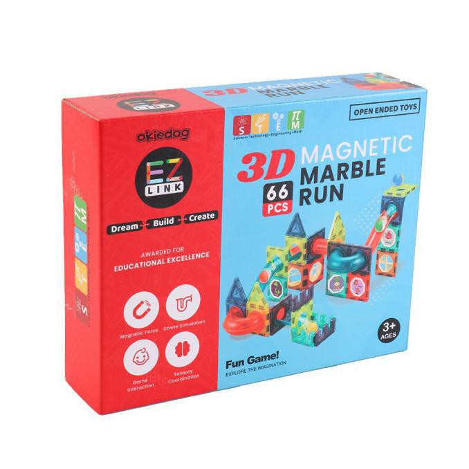 Okiedog EZLink 3D Magnetic Marble Run 66PCS