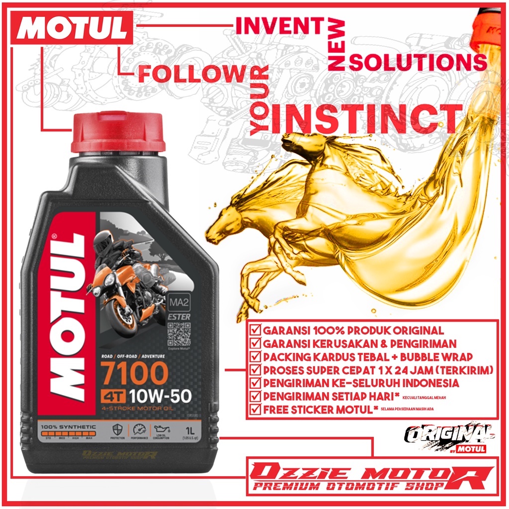 MOTUL 7100 4T 1L 10W50 OLI MOTOR IMPORT ORIGINAL