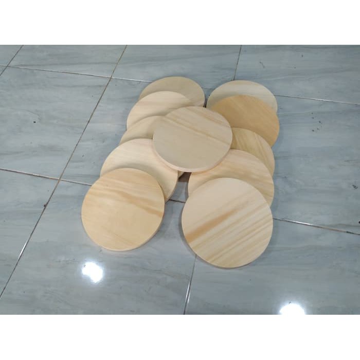 Talenan Kayu Model Bulat Diameter 20 cm / Wooden Cutting Board