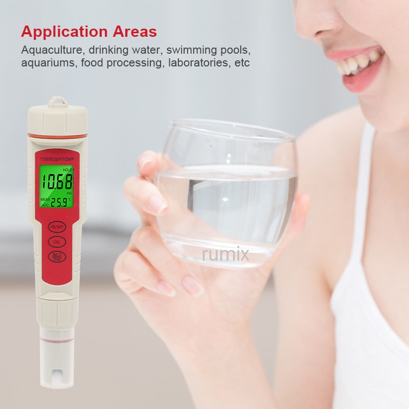 PH TDS EC Temperature Meter EZ9908 Tester ATC EZ-9908 Temp Suhu Hydrophonic Hidroponik EZ 9908 Hidrophonik 4in1