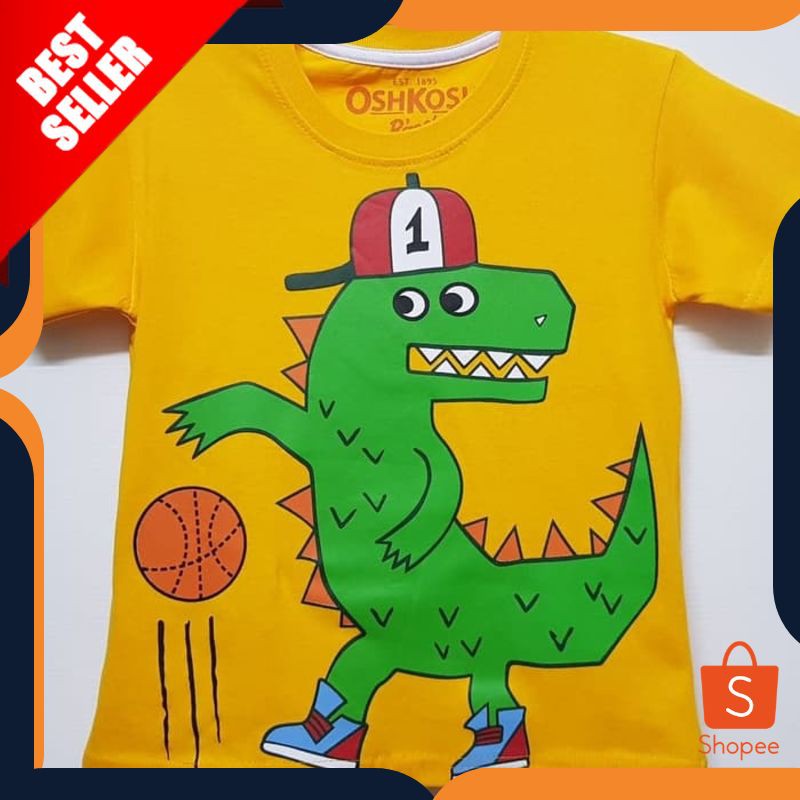 TERMURAH KAOS ANAK  OSHKOSH DINOSAURUS BASKETBALL TOPI KUNING KUNYIT ORIGINAL