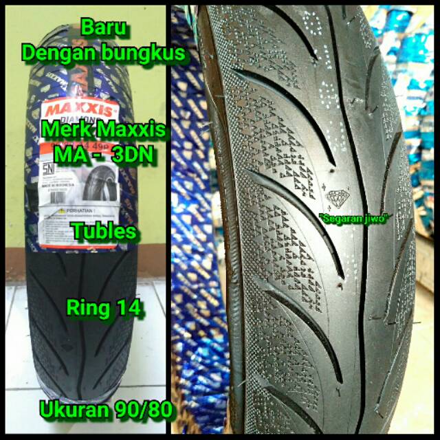 Ban tubles motor matic ring 14 Ukuran 90/80 Maxxis MA - 3DN Ban depan motor Honda vario 150