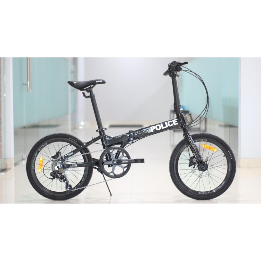 Sepeda Lipat Element Police Texas laser 20Inch 8 Speed Shimano Altus Eclipse BONUS Tas, Garansi ORI