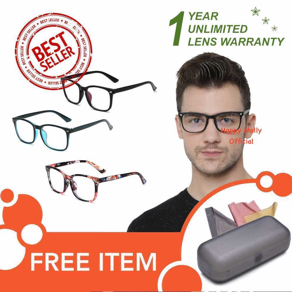 Kacamata Anti Radiasi Blue Ray Lens (Design Korea) Unisex - HM454 ( Group ) FREE Kotak