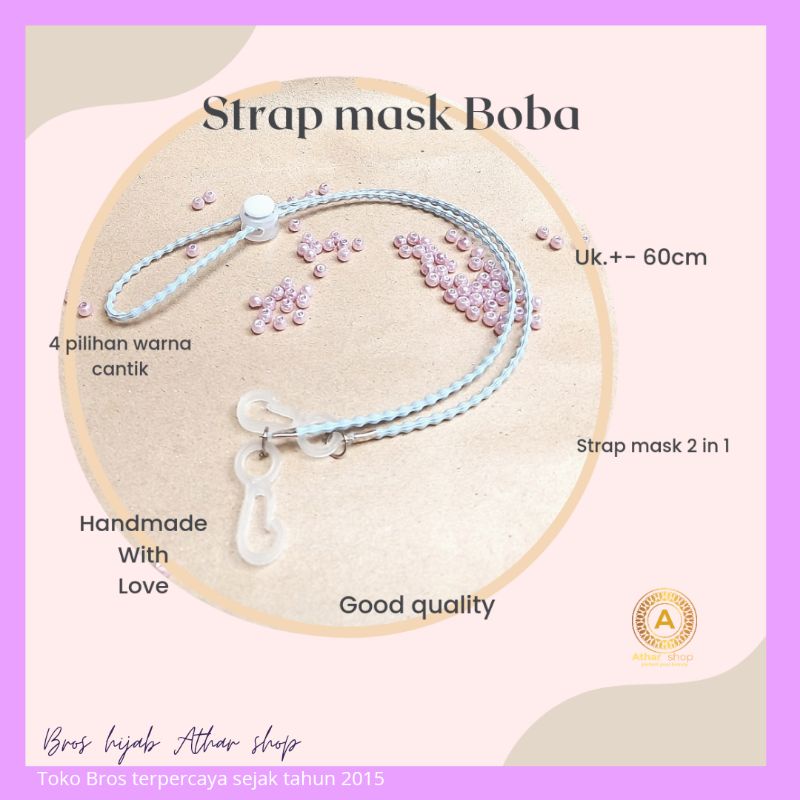 Tali Masker Strap Mask 2in1 Karet Elastis Boba Handmade By Athar Shop