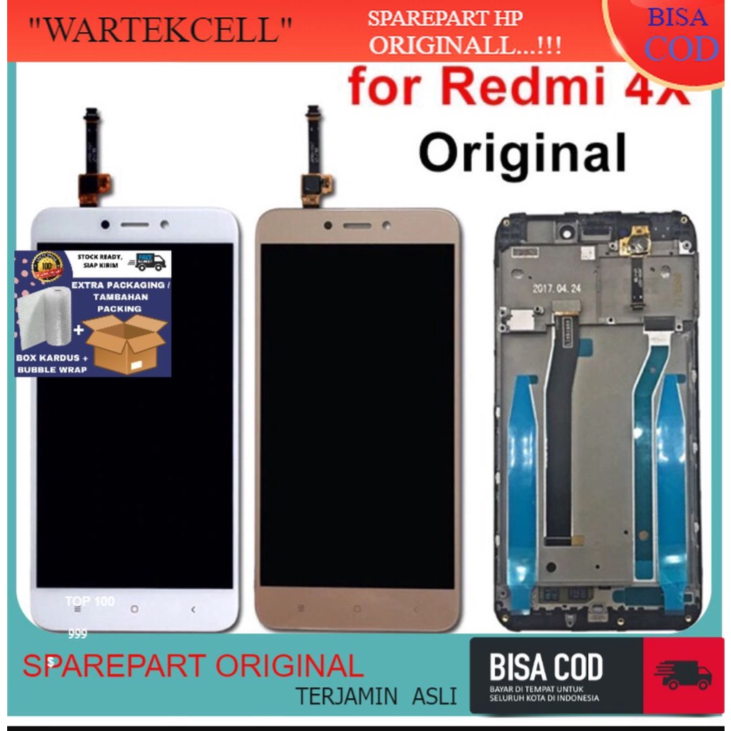 LAYAR LCD TOUCHSCREEN FULLSET FRAME SENTUH  XIAOMI REDMI 4X ORIGINAL COPOTAN