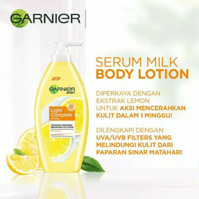 [TERMURAH] Garnier Light Complete Whitening 400 ml Serum Milk UV Body Lotion Skin Care 400ml