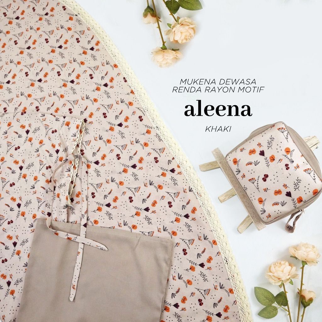 PUSAT MUKENA TASIK - MUKENA DEWASA RENDA RAYON MOTIF ALEENA