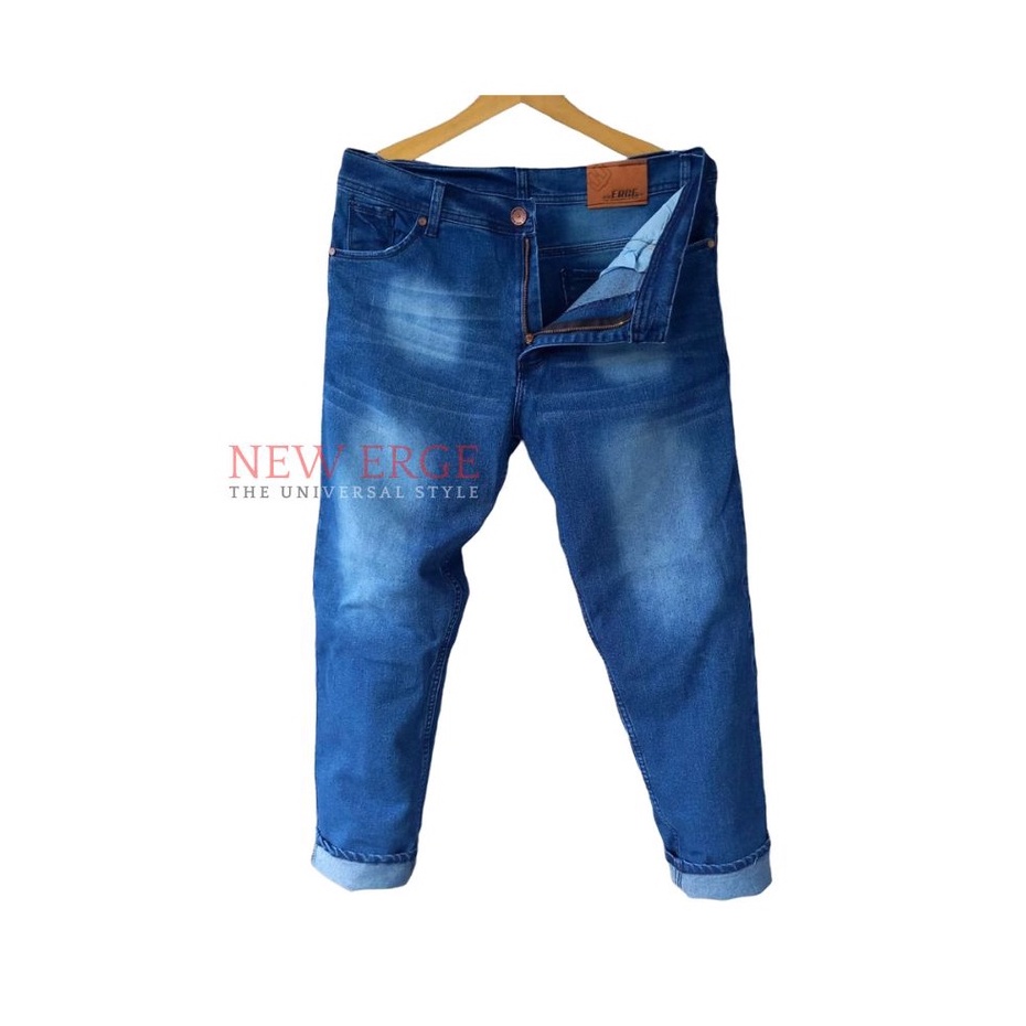 Celana jeans panjang pria slimfit jumbo melar big size 41 - 46