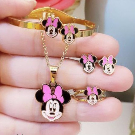 Titanium Set Perhiasan Anak Motif Mikkey Terlaris 01