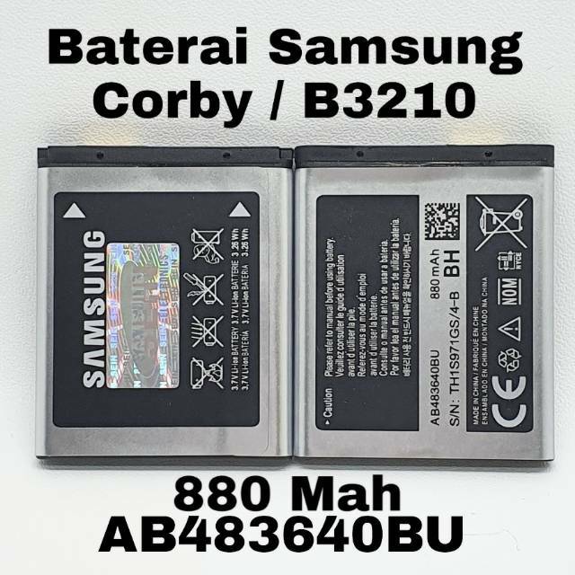 Baterai Samsung Corby / B3210 Original OEM AB483640BU Battery