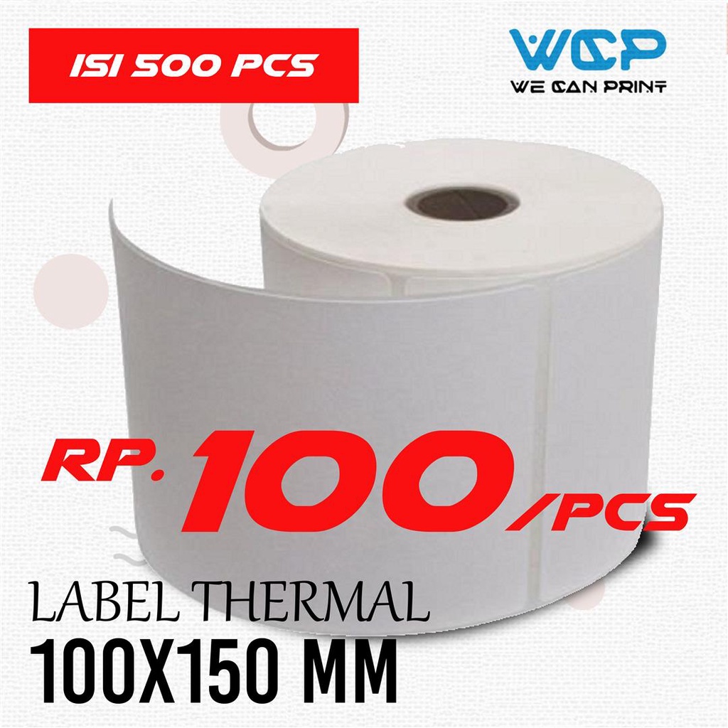 

ghg Label Sticker Thermal 100 x 150 Kertas Stiker Barcode 100x150 Ukuran A6