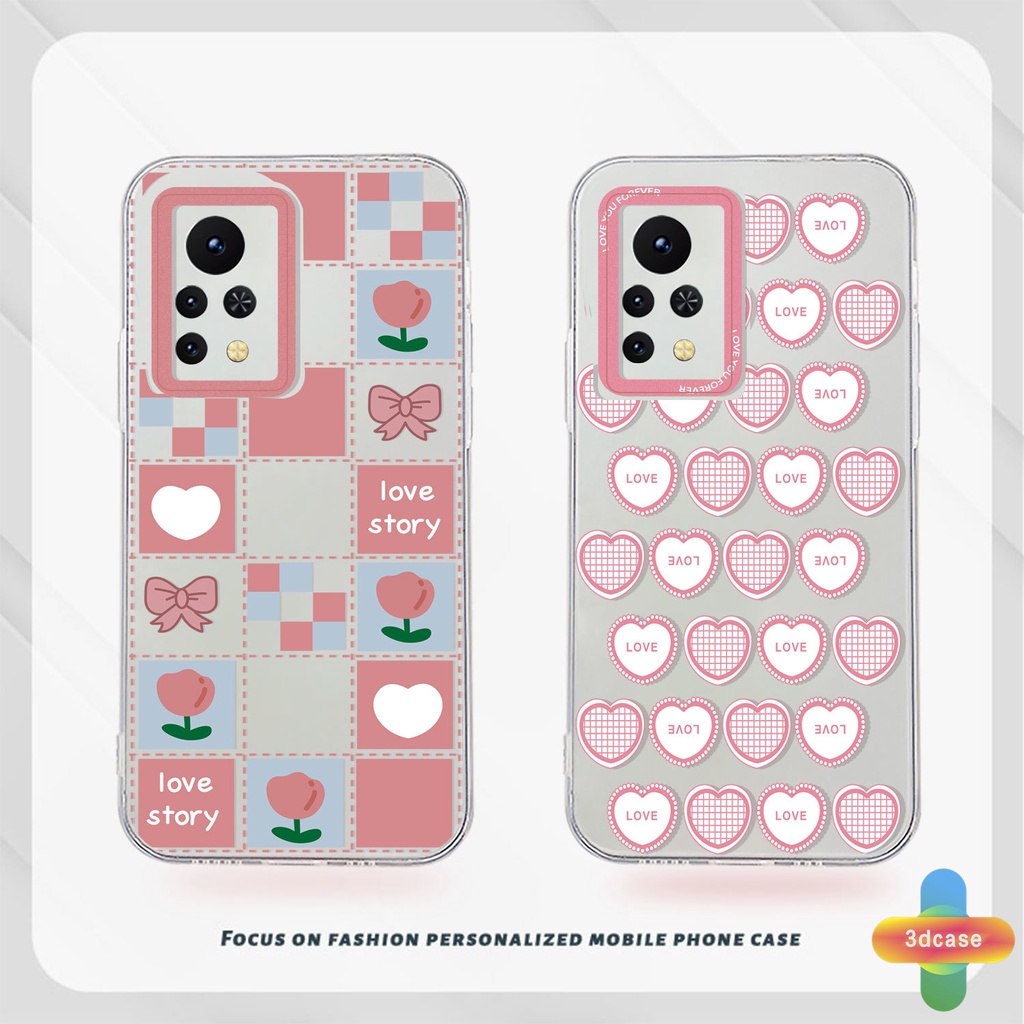 Casing Soft TPU Case Infinix Hot 10s NFC 10 10t 10 11 Play 10i 9 Pro 10 Lite 11 Plus Hot 9 Play 11 11S NFC Infinix Smart 6 5 4 4C 5 Pro Tencno Spark 5 PRO A15 A16 A9 A5 A7 A5S Y12 Y20 Y15S Y21S A12 Pink Love Heart Transparent Case