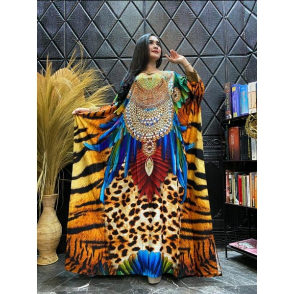 Gamis Kaftan Moza Jubah Kaftan India Long Dress Daster Kelelawar