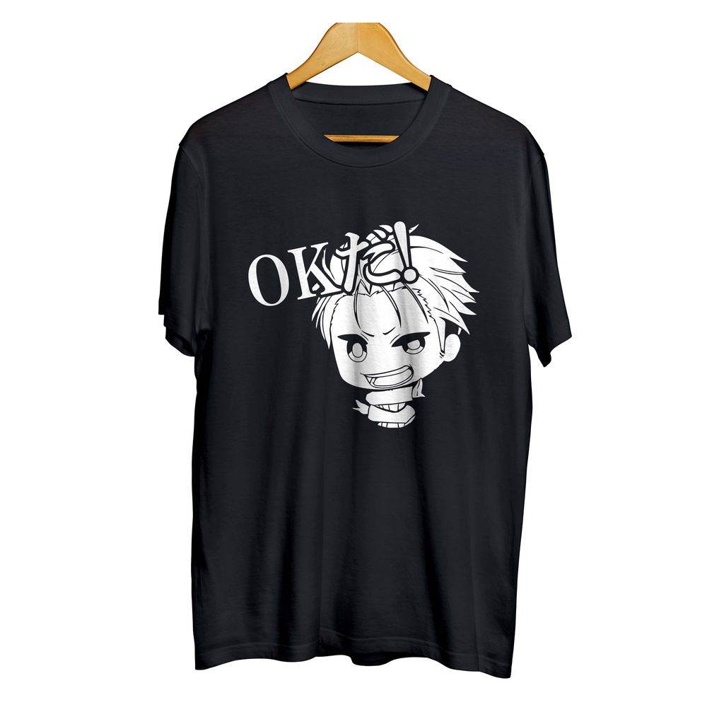 Kaos distro anime sticker OKABE - STEINS ; GATE material cotton combed 30s