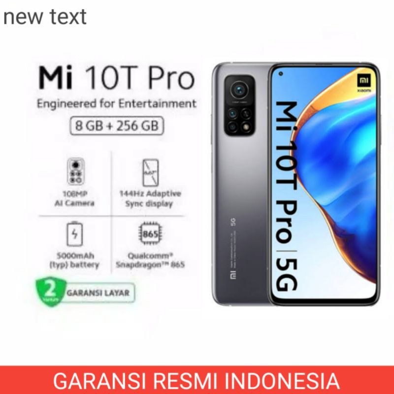 Termurah Xiaomi Mi 10T Pro 5G (Ram 8/256GB)  Snapdragon 865 ~ Garansi Resmi Xiaomi 2 Tahun