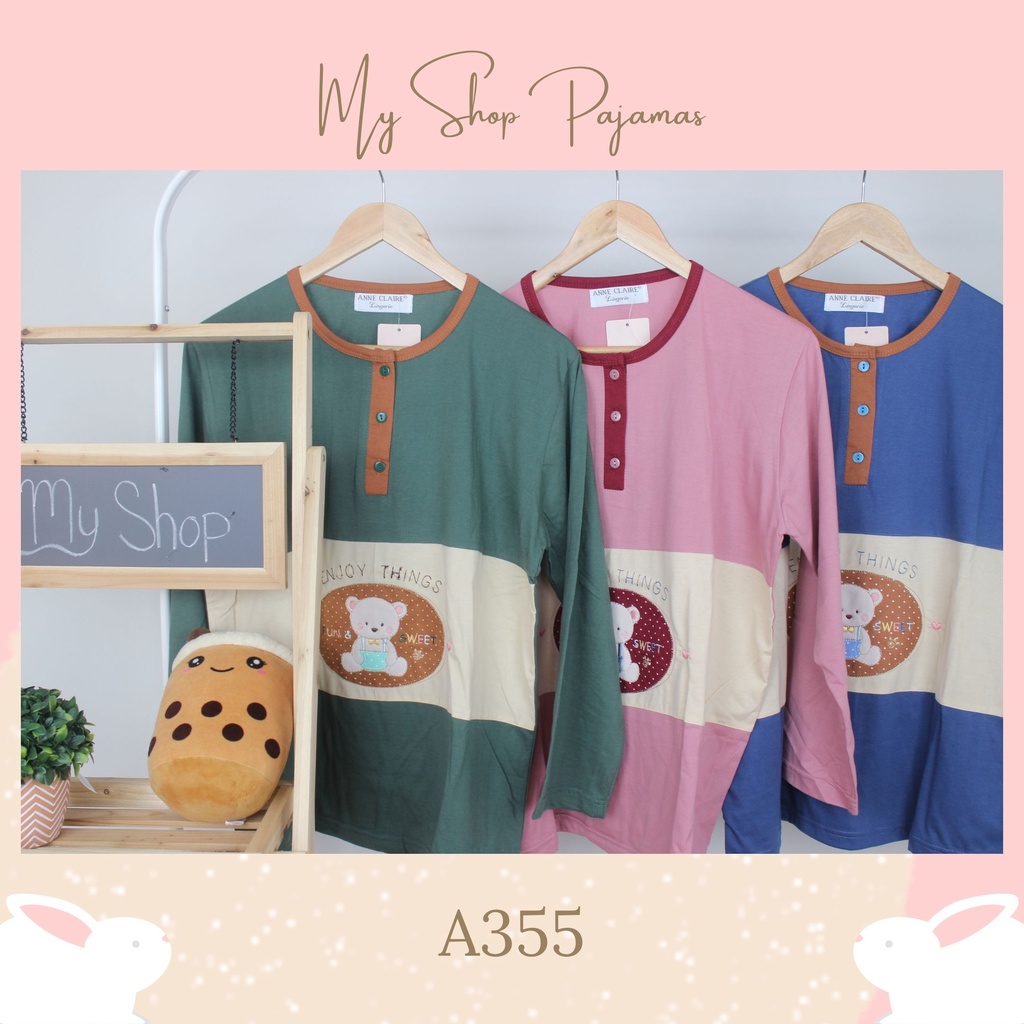 PIYAMA BABYDOLL BIGSIZE JUMBO ALL SIZE TANGAN LENGAN PANJANG CELANA PANJANG ANNE CLAIRE BAJU TIDUR SETELAN DEWASA WANITA SLEEPWEAR PAJAMAS PP PPBIG-4