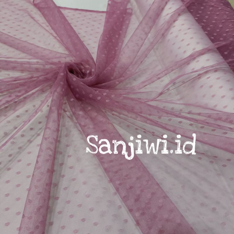 Kain Tile Polkadot/Kain Tille Dot/Soft Tulle-Dusty pink