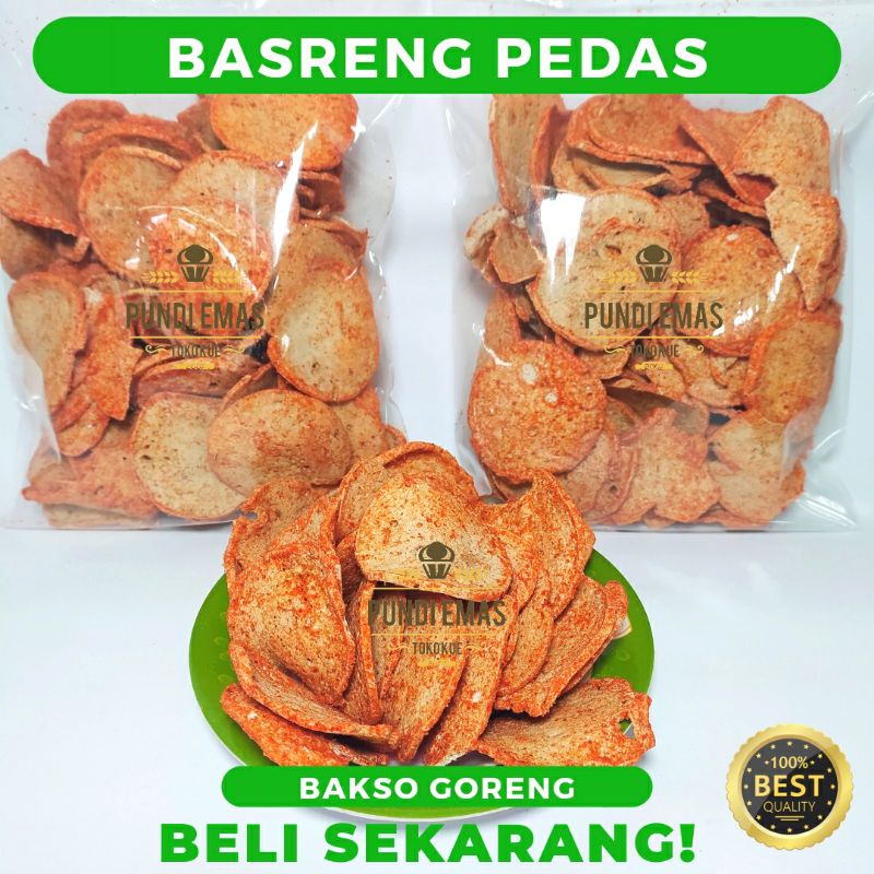 Basreng Pedas Bakso Goreng Paling Laris / Cemilan Pedas Kiloan 250Gr / Keripik Basreng Pedas