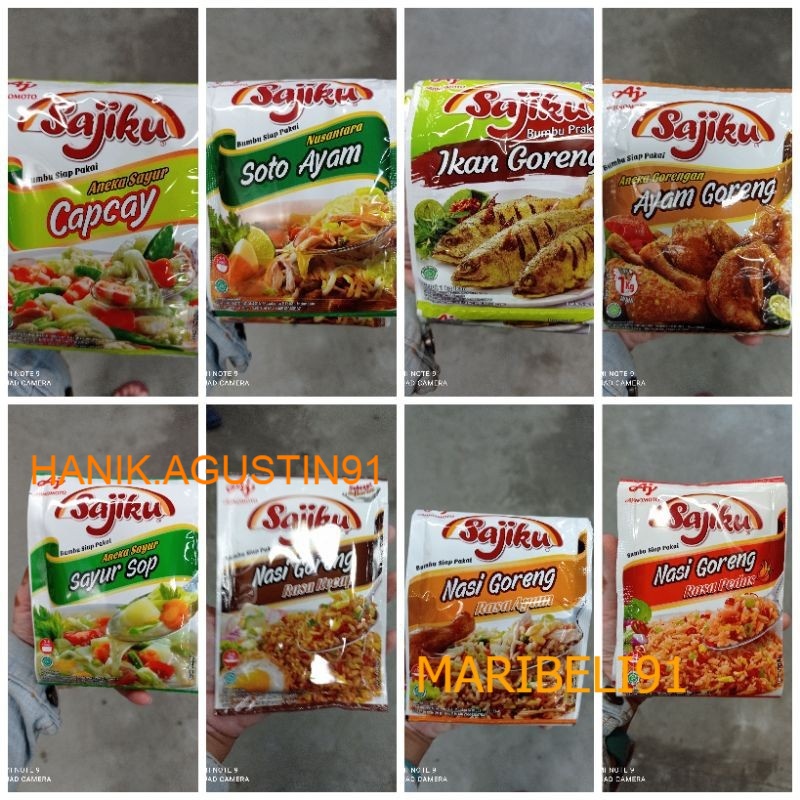

VARIAN Ajinomoto Sajiku Bumbu Instan Siap Pakai Halal 1 renteng isi 10 Sachet MB91