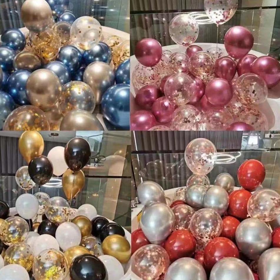 Obral Berkualitas Balon latex metalik chrome / metalic balloon chrome 10inch (isi 50) balon  balon huruf  balon latex balon ulang tahun dekorasi ulang tahun