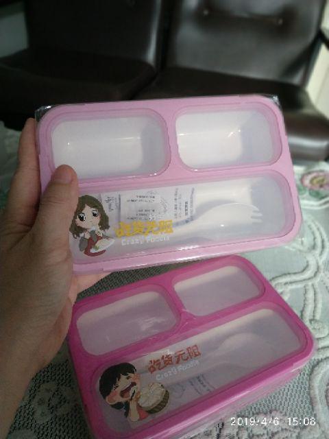 Lunch Box Sekat 3 Yooyee 633 Anti Tumpah Yooyee Mini  Sekat 3 Lunch Box