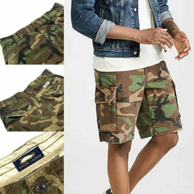 Celana Cargo Pria Polo Ralph Lauren Camo Original