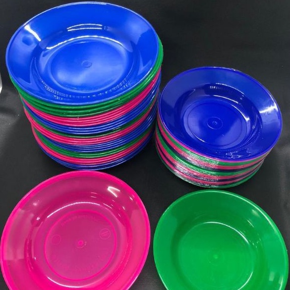 Piring Plastik 6&quot; (13Cm) KH Crystal l| Piring Tatak | Piring Termurah | Piring Bulat