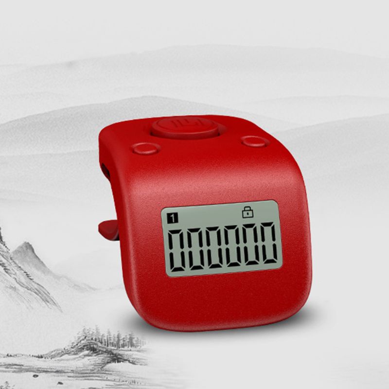 Gro Digital LCD Finger Ring Tally Counter 6 Digit Bead Prayer Counter Clicker