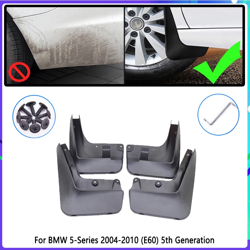 4 Pcs Mudflaps Fender Mudguard Pelindung Splash Untuk Mobil BMW 5 Series E60 2004-2010