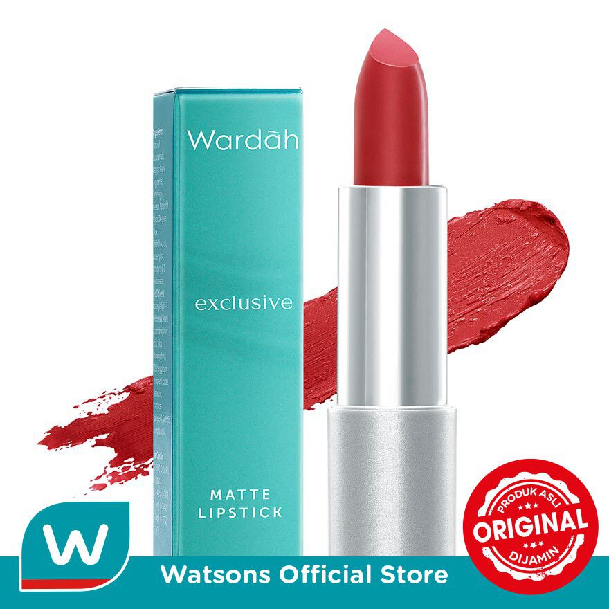 Wardah Exclusive Matte Lipstick 3.5g - #09 True Red