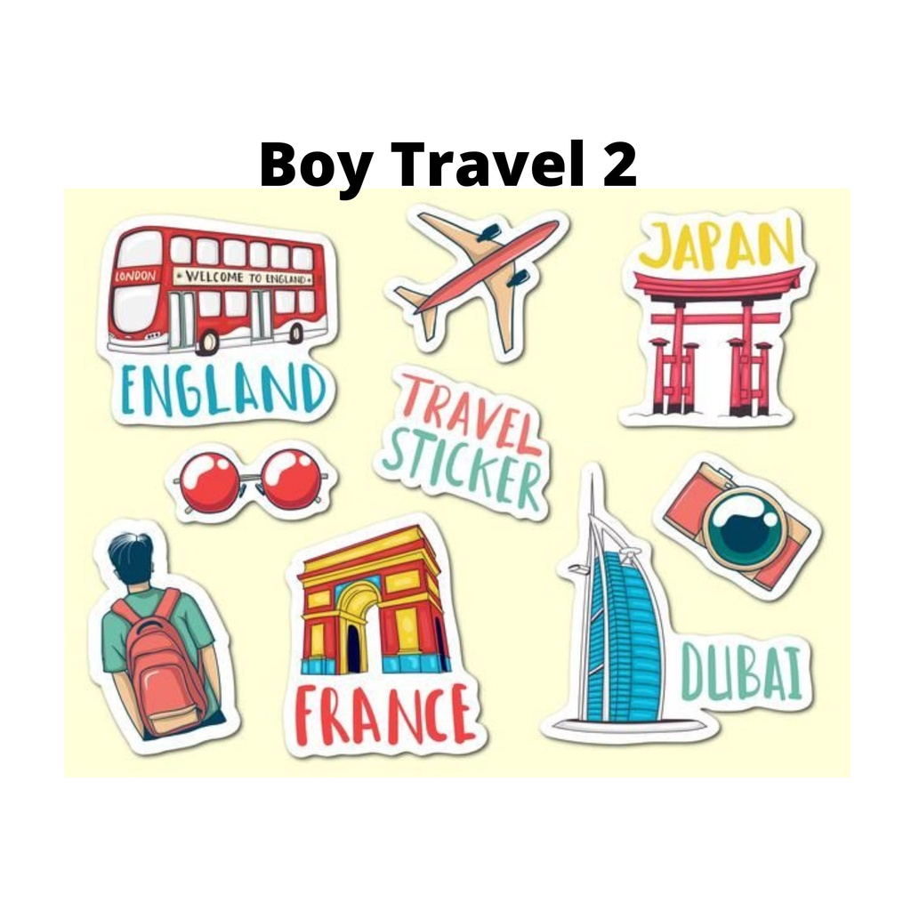 Sticker Boy Travel Sticker Traveling Aesthetic Sticker HP/ Laptop Murah