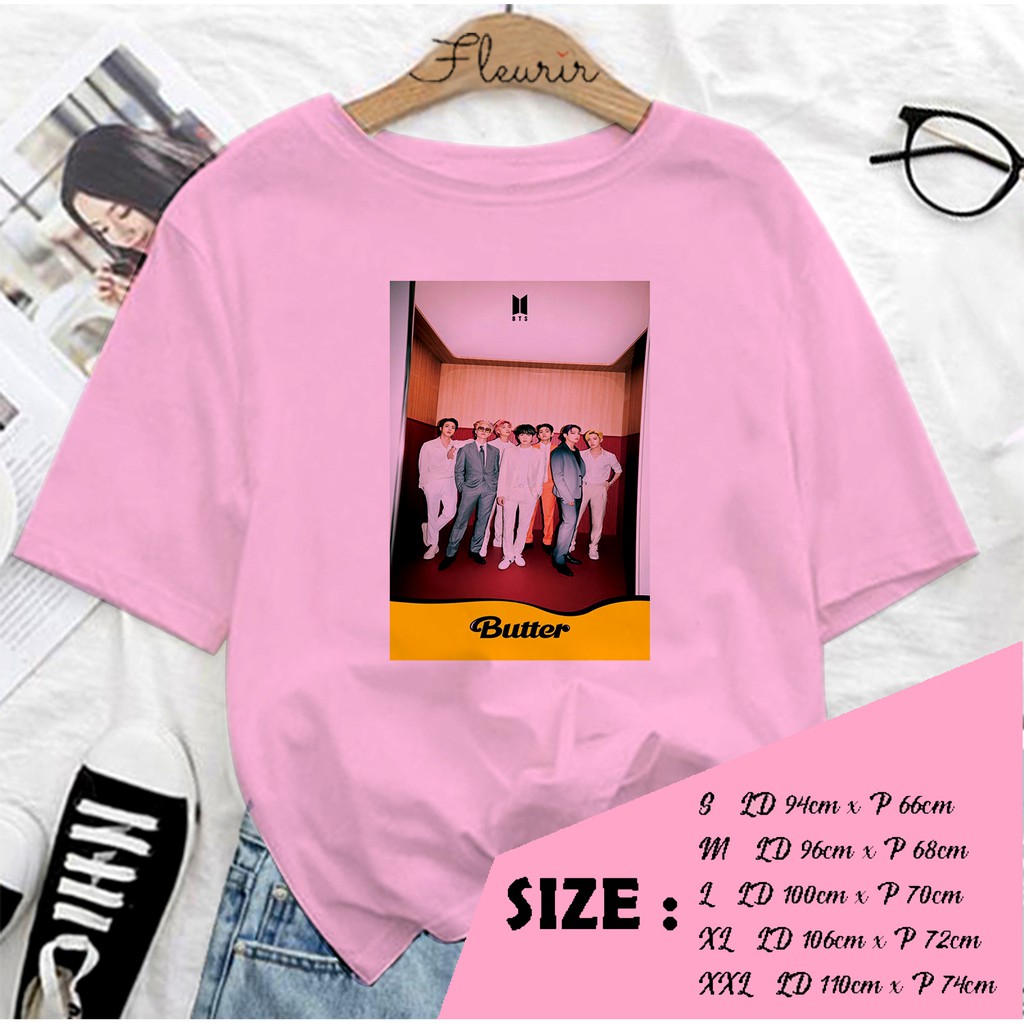 FLEURIR - KAOS  BUTTER ALL KPOP KAOS OVERSIZE KATUN KAOS WANITA DEWASA TUMBLR TEE UNISEX JUMBO