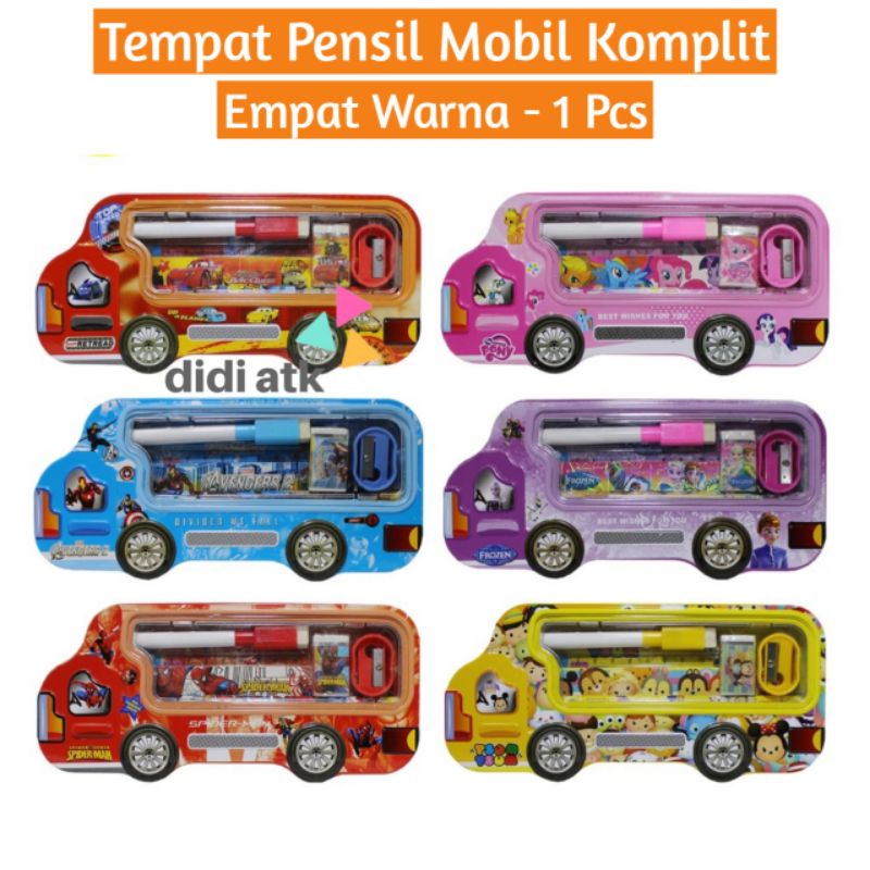 

Tempat Pensil Mobil Komplit / Kotak Pensil Kaleng Plus Isi