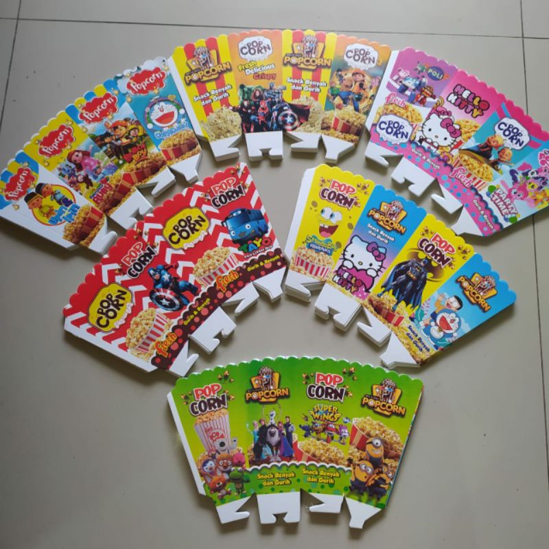 kertas popcorn 12x6cm 1 pack 100 lembar kemasan popcorn bungkus popcorn wadah popcorn