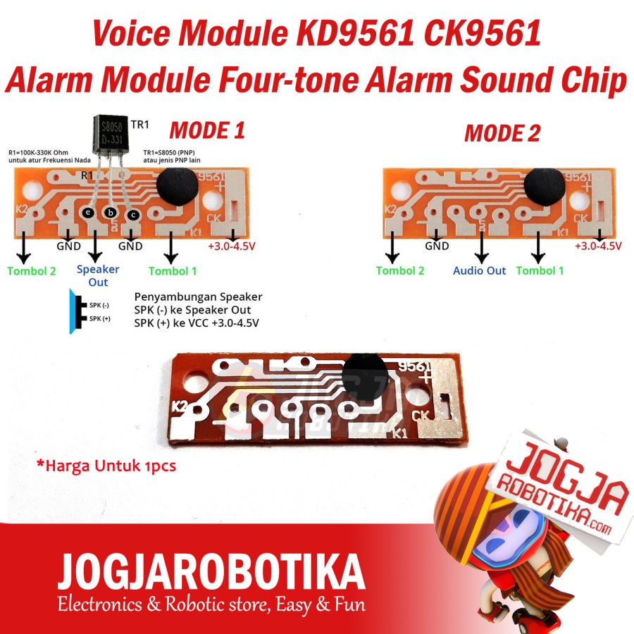 Voice Module KD9561 CK9561 Alarm Module Four-tone Alarm Sound Chip