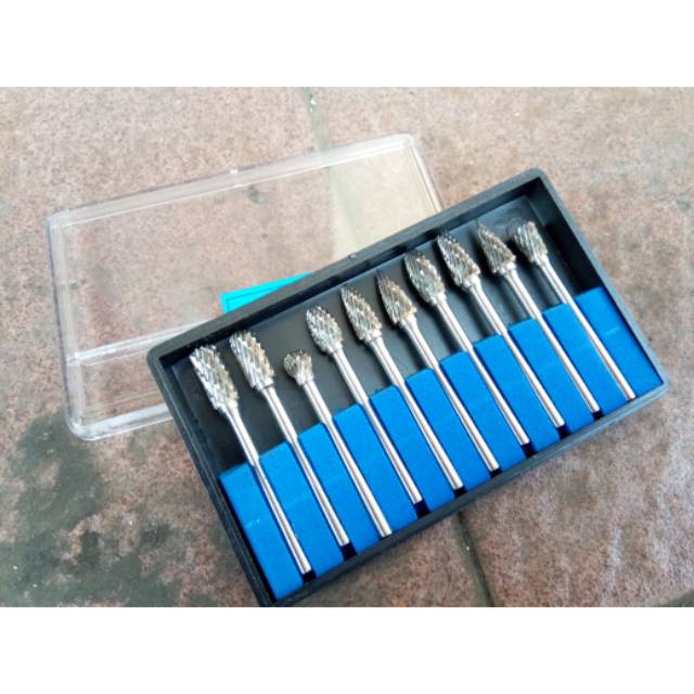 Cuner mata bor porting tuner 10 biji 1 box 1 set pendek model nanas